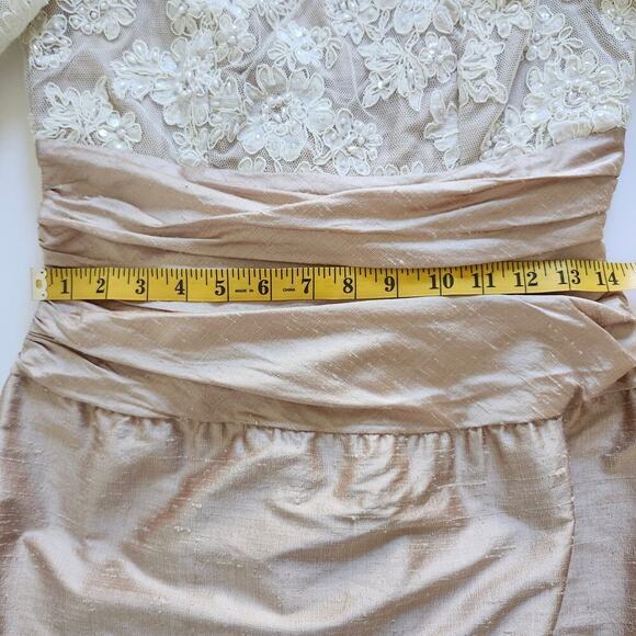 Vintage Alfred Angelo Silk & Embellished Lace Bridesmaid Formal Dress Size Small - Picture 14 of 15
